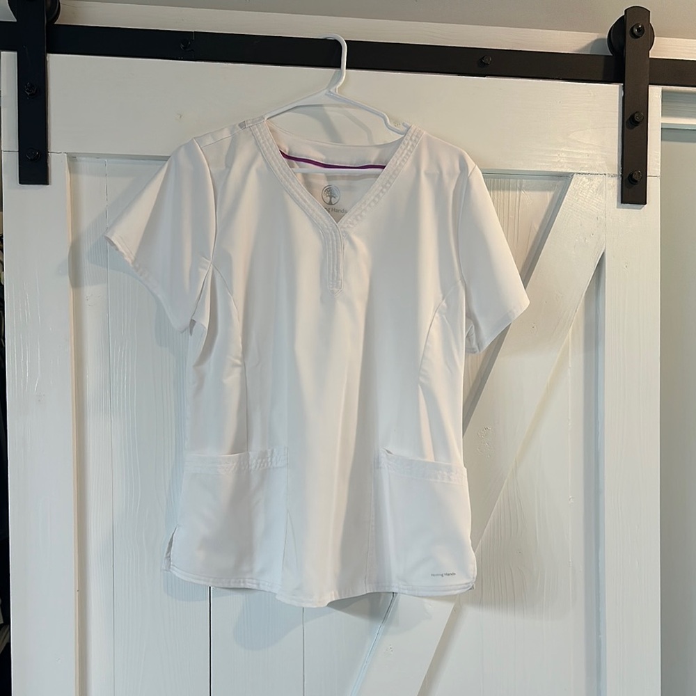 Healing Hands White Boxy Short Sleeve Tee